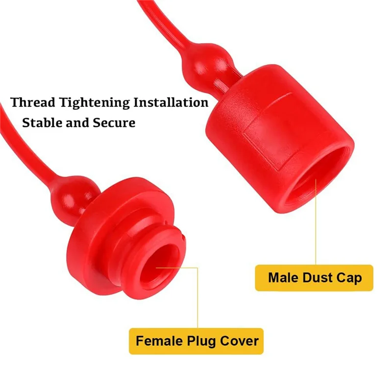 ISO-B 3/4 Hydraulic Quick Coupler Male Dust Cap and Female Plug Cover, Fits Hydraulic Quick Disconnects Coupler