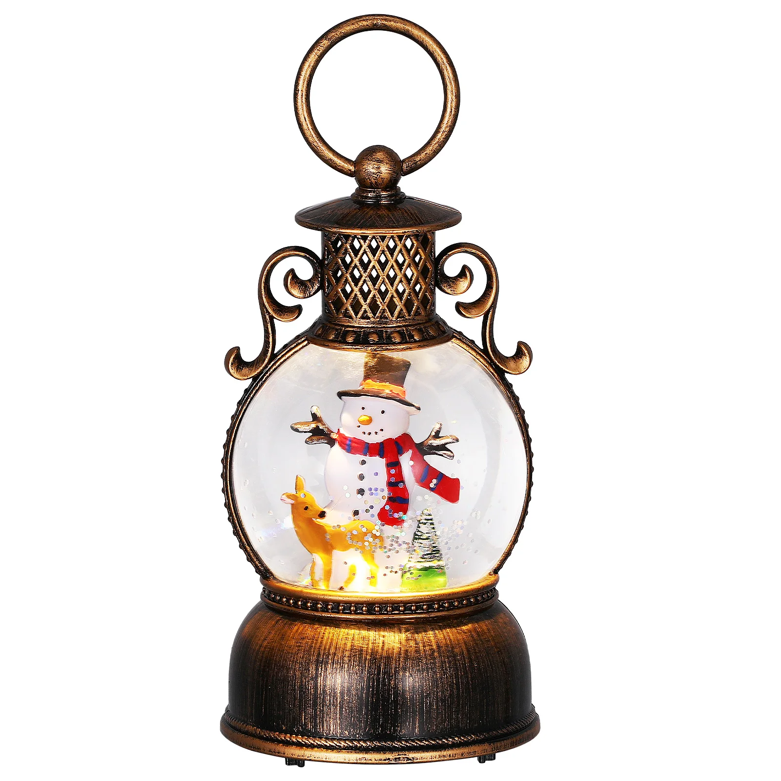 

Christmas Music Box Decor Snow Globes Lantern Musical Lighted Indoor Plastic Decorations