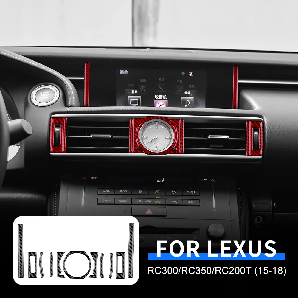 

Real Carbon Fiber Center Console Clock Air Vent Adjustment Frame Trim for Lexus RC 2015 2018 Car Interior Accessories Upgrade