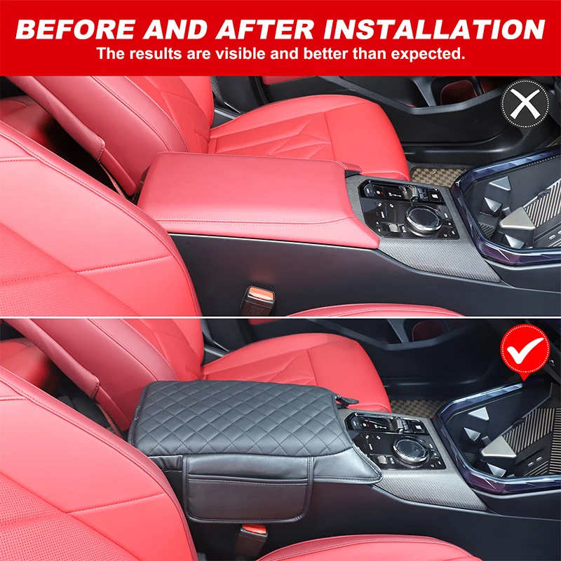 

1Pcs leather black For BMW X3 G45 2025+ car center console armrest box cover car interior modification accessories