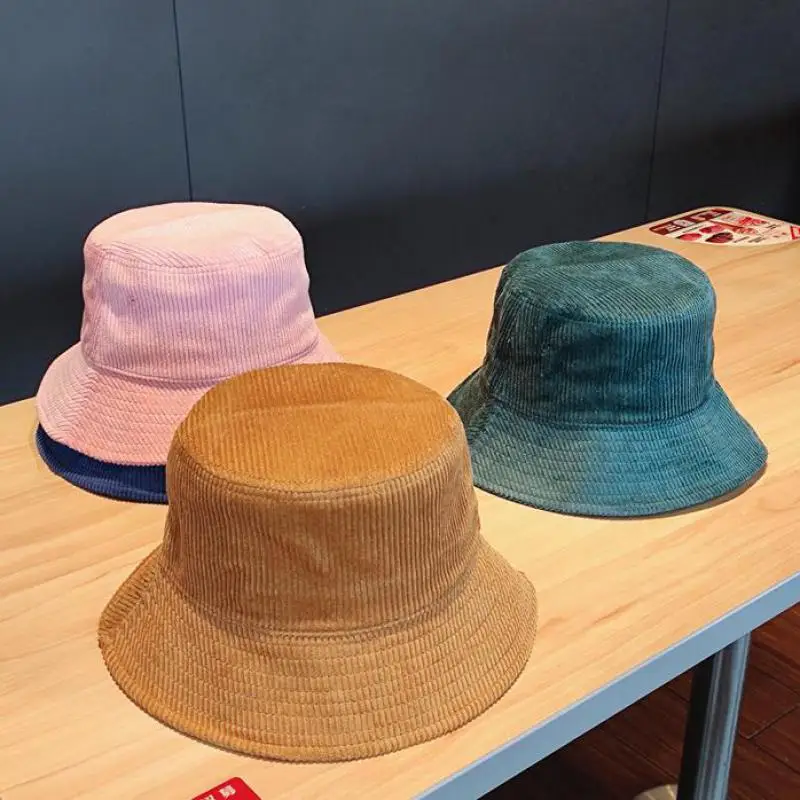 Bucket Hat For Women Men Autumn Winter Corduroy Keep Warm Solid Color Fisherman Cap Street Hip Hop Sunshadeofficial Website New