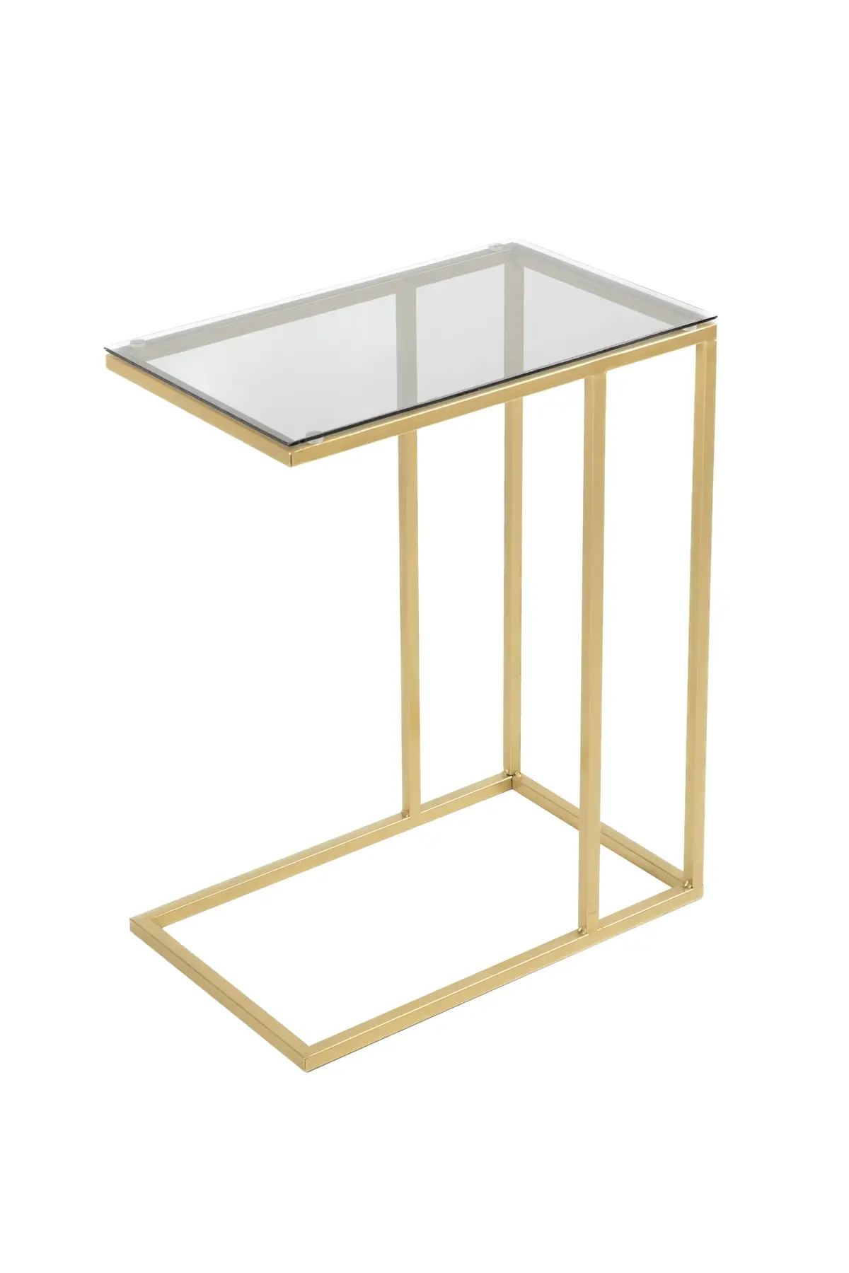 End Table Side Table C Coffee Table Gold Multi-Purpose Decorative Metal Fiona Safe Smoked Tempered Glass Coffee Table