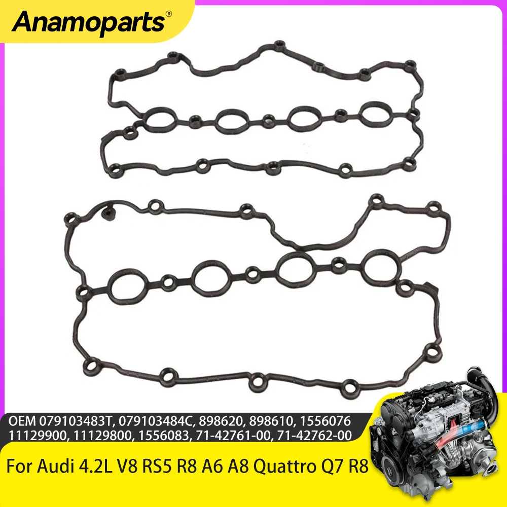 

Valve Cover Gasket Set For Audi 4.2L V8 RS5 R8 A6 A8 Quattro Q7 R8