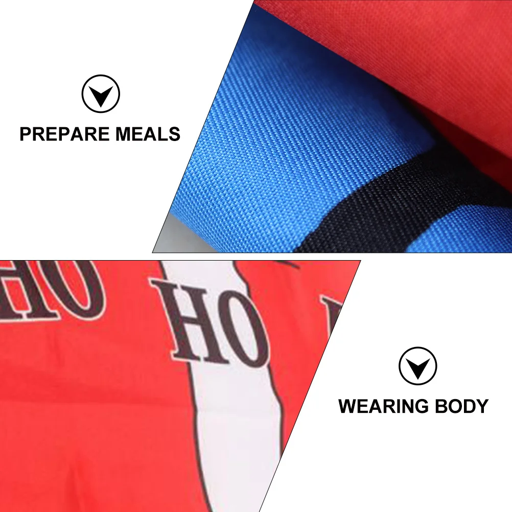 

2Pcs Christmas Party Apron Set Cute Cartoon Santa Design Reusable Printing Apron for Cooking Celebration