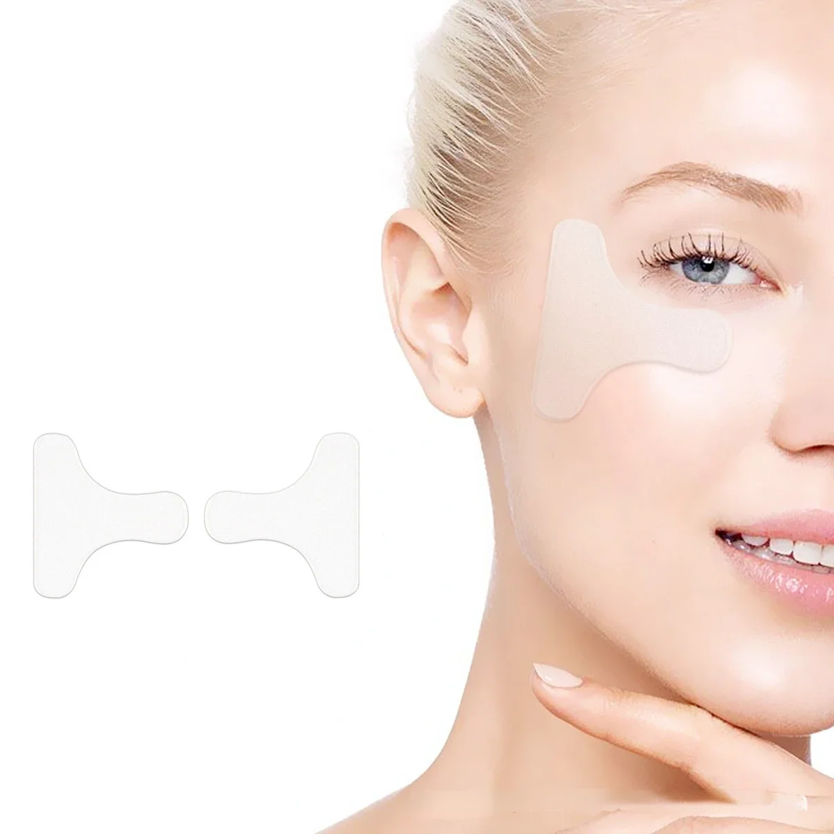 1 paar herbruikbare siliconen ooglapje T-vormige ooglapje Draagbare gezichtsverzorging Overnachting Verwijder lijnen Gezichtsschoonheidstool