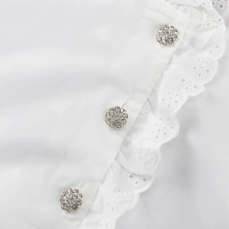 Camisa blanca elegante de oficina para mujer, blusa holgada de manga larga con cuello redondo, Top clásico informal para negocios y ropa informal 2024