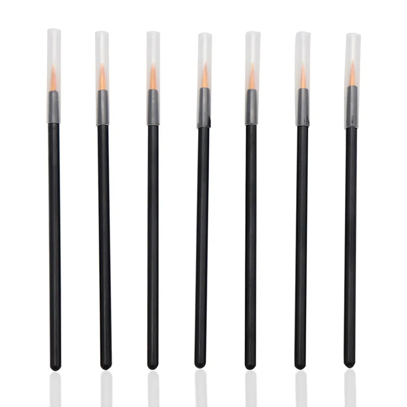 50PCS Disposable Eyeliner Brushes Fine Fiber Tip With Cap Precision Eyeliner Applicator Wand for Professional Makeup Tool