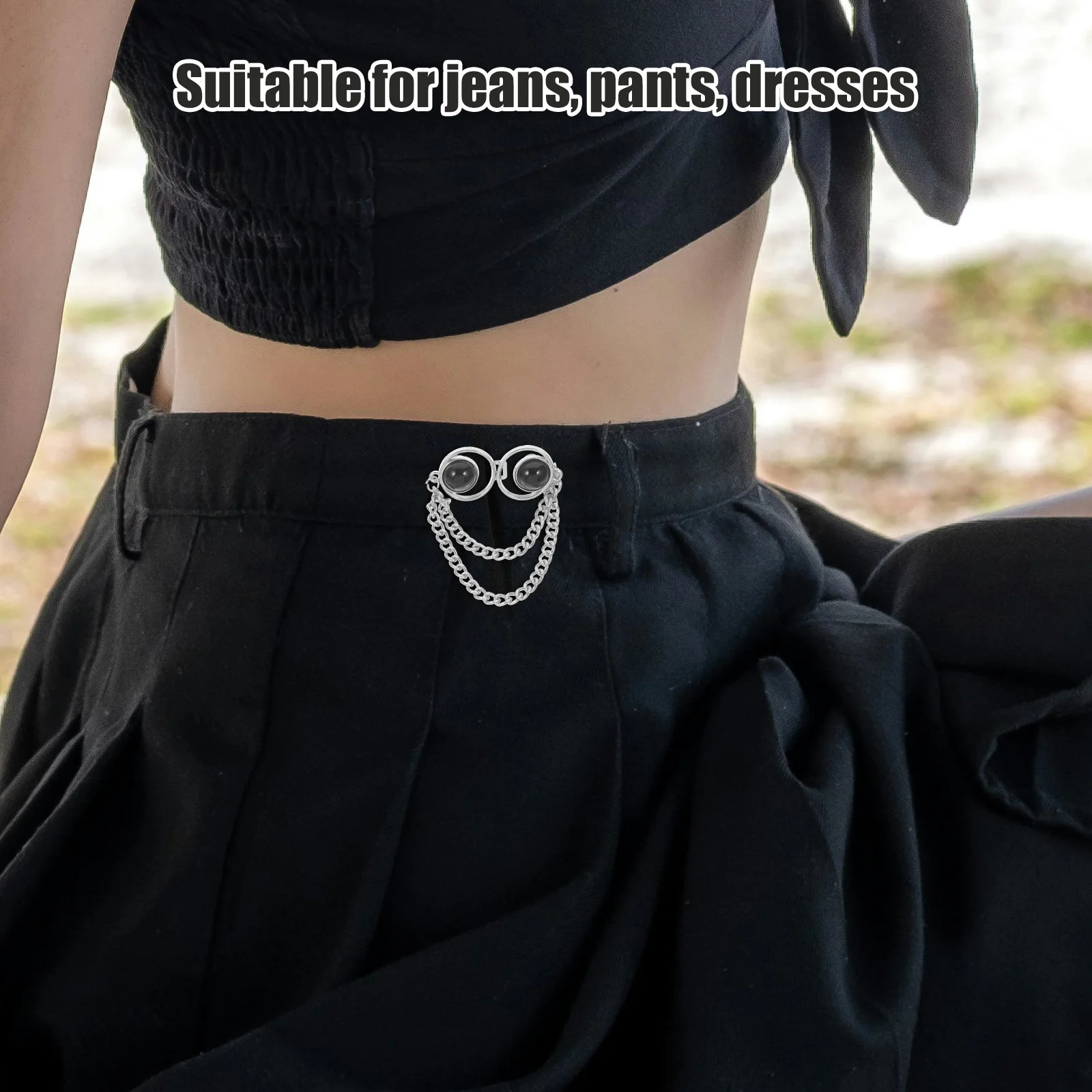 

2Pcs Jean Waist Tightener Pants Adjuster Waist Buckle Sturdy Metal Clip for Tightening Pants Waistband Suitable for Casual