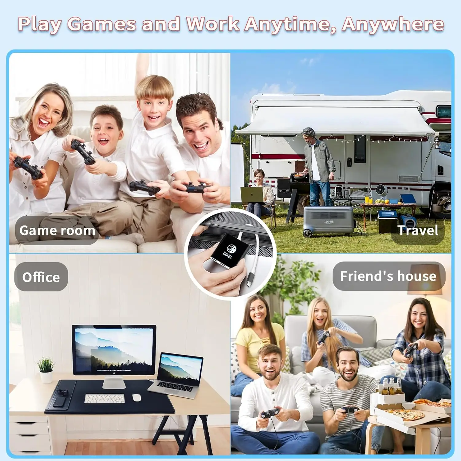 محول قاعدة تلفزيون محمول متوافق مع OLED/Steam Deck يدعم وضع SwitchTV مع HDMI2.0، قاعدة سفر بديلة للتبديل