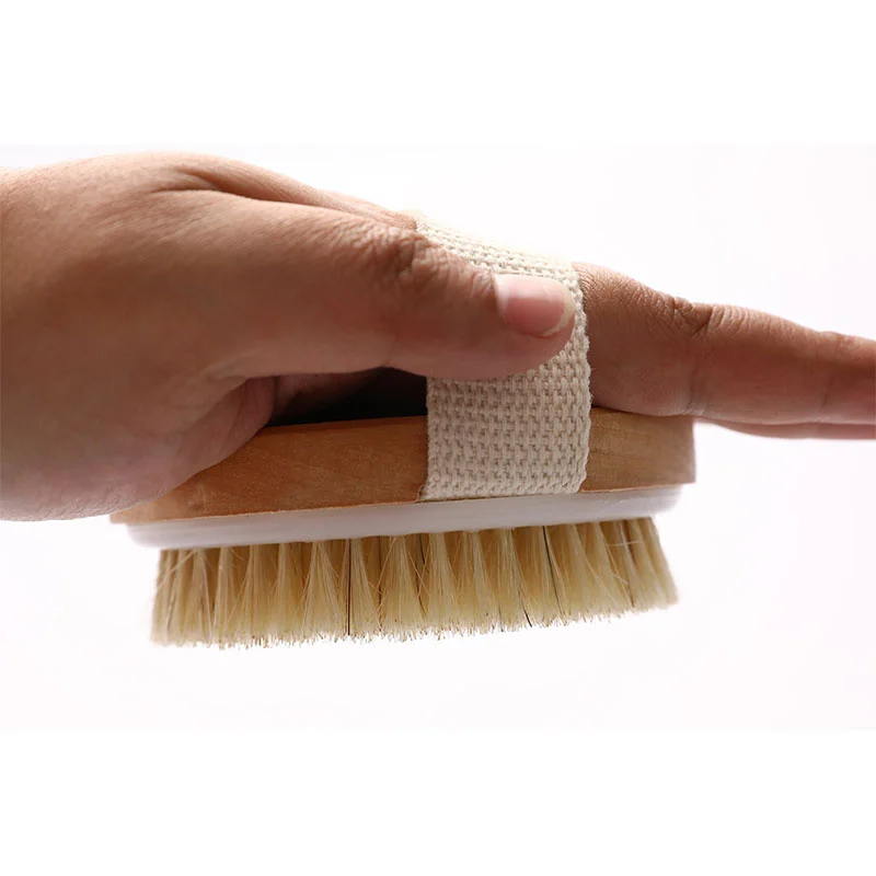 

Деревянная щетка для ванны Массаж тела Деревянная отшелушивающая щетка для душа Щетка из конского волоса