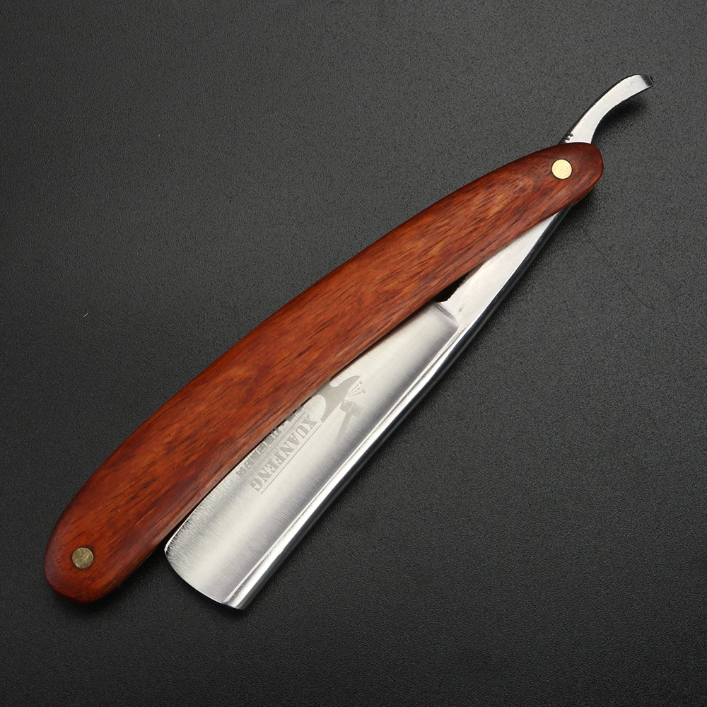 XUAN FENG Rosewood Handle Folding Razor 9cr18 Steel High Hardness Sharp Straight Razor Men's Razor