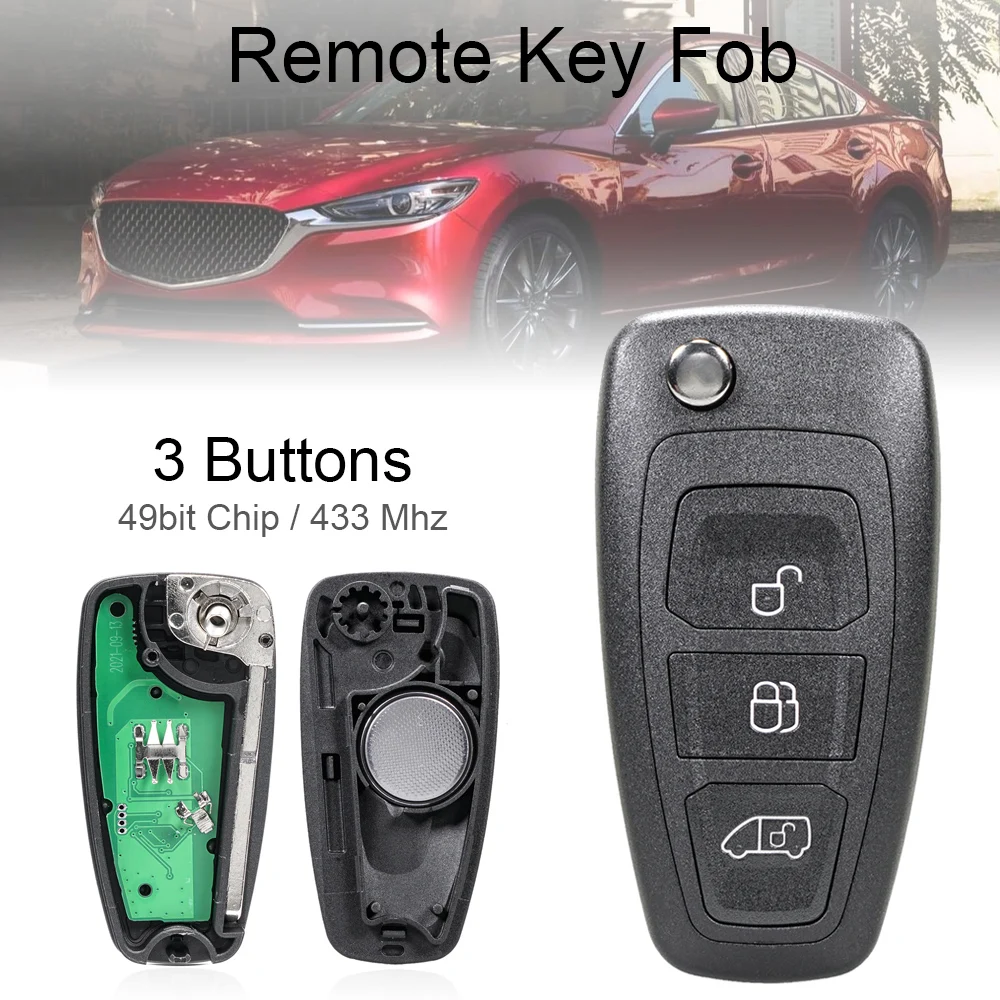 

2 Buttons 434MHz Smart Keyless Remote Car Key Fob with 49 Chip GK2T-15K601-AA Fit for Ford