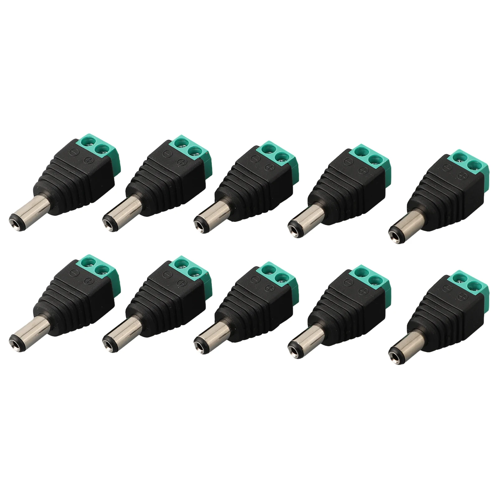 Male DC Power Plug Adapter Connector  10PCS Set  5 5x2 1MM 12V 24V  Suitable for Pickup Power Supply and LED Power Supply