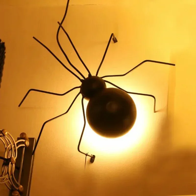 الرياح الصناعية العنكبوت النمل الجدار مصباح غرفة الطفل الحيوان هالوين شرفة الفنية الجدار مصباح الإبداعية لوميناريا ديكو مصباح