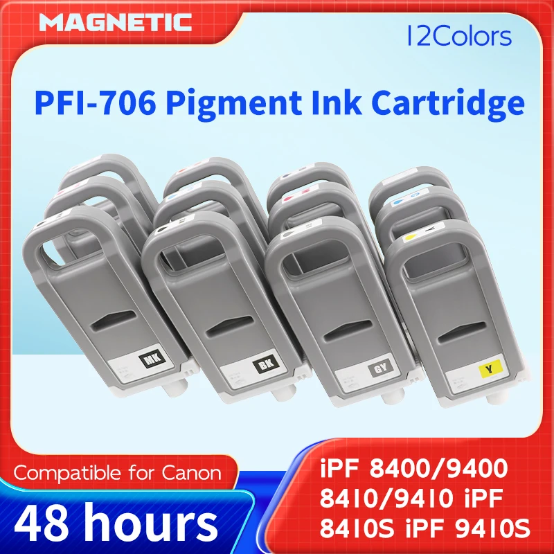 700ml PFI-706 Compatible Ink Cartridge for Canon iPF 8400 iPF9400 iPF8410 iPF9410 iPF8410S iPF9410S Printer With Pigment ink