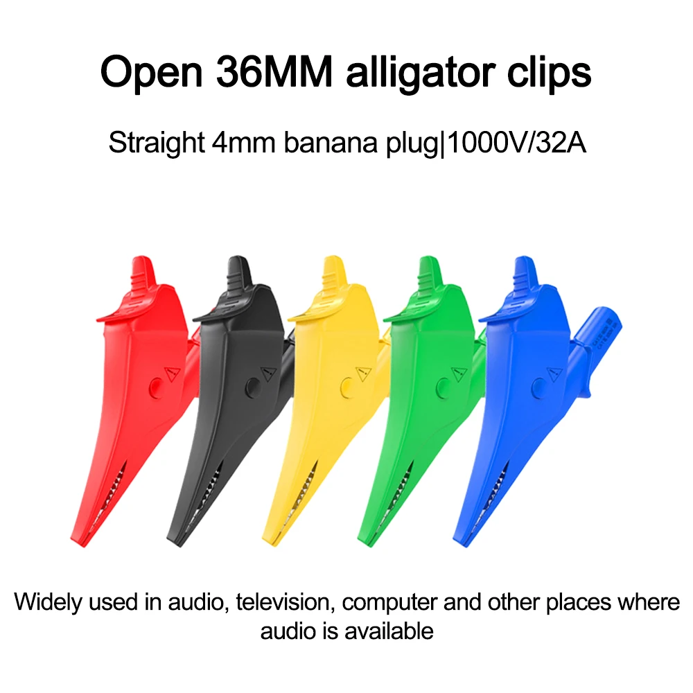 30A Alligator Clip Crocodile Adapter Crocodile Full Insulation Car Caravan Van Battery Test Lead Clips Alligator Clips Connector