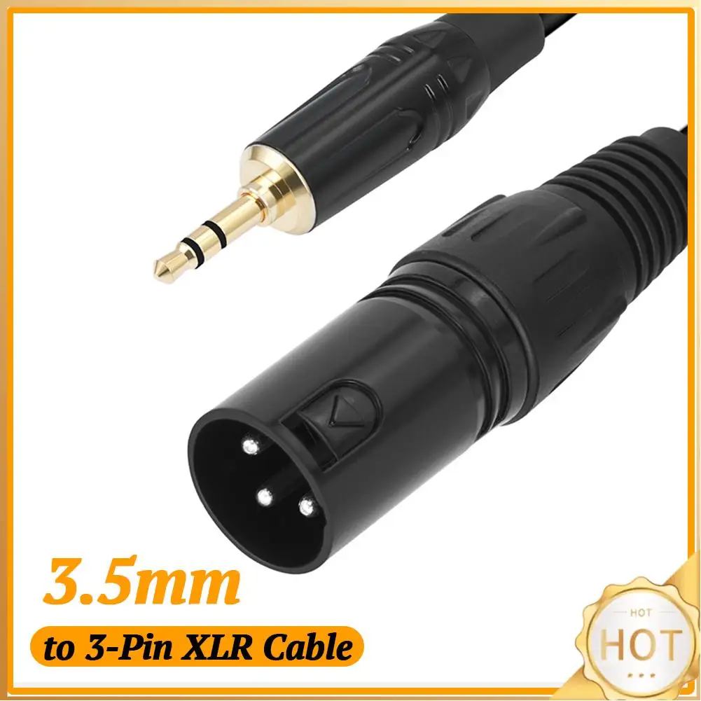 XLR إلى 1/8 بوصة كابل ذكر إلى ذكر XLR إلى 3.5 مللي متر كابل مقبس صغير 1/8 بوصة إلى XLR ذكر محول كابل الميكروفون لخلاط مكبر الصوت