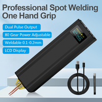 Portable Handheld Mini Spot Welding Machine Digital Display Spot Welder Adjustable Type-C Copper Heads for Welding 18650 Battery
