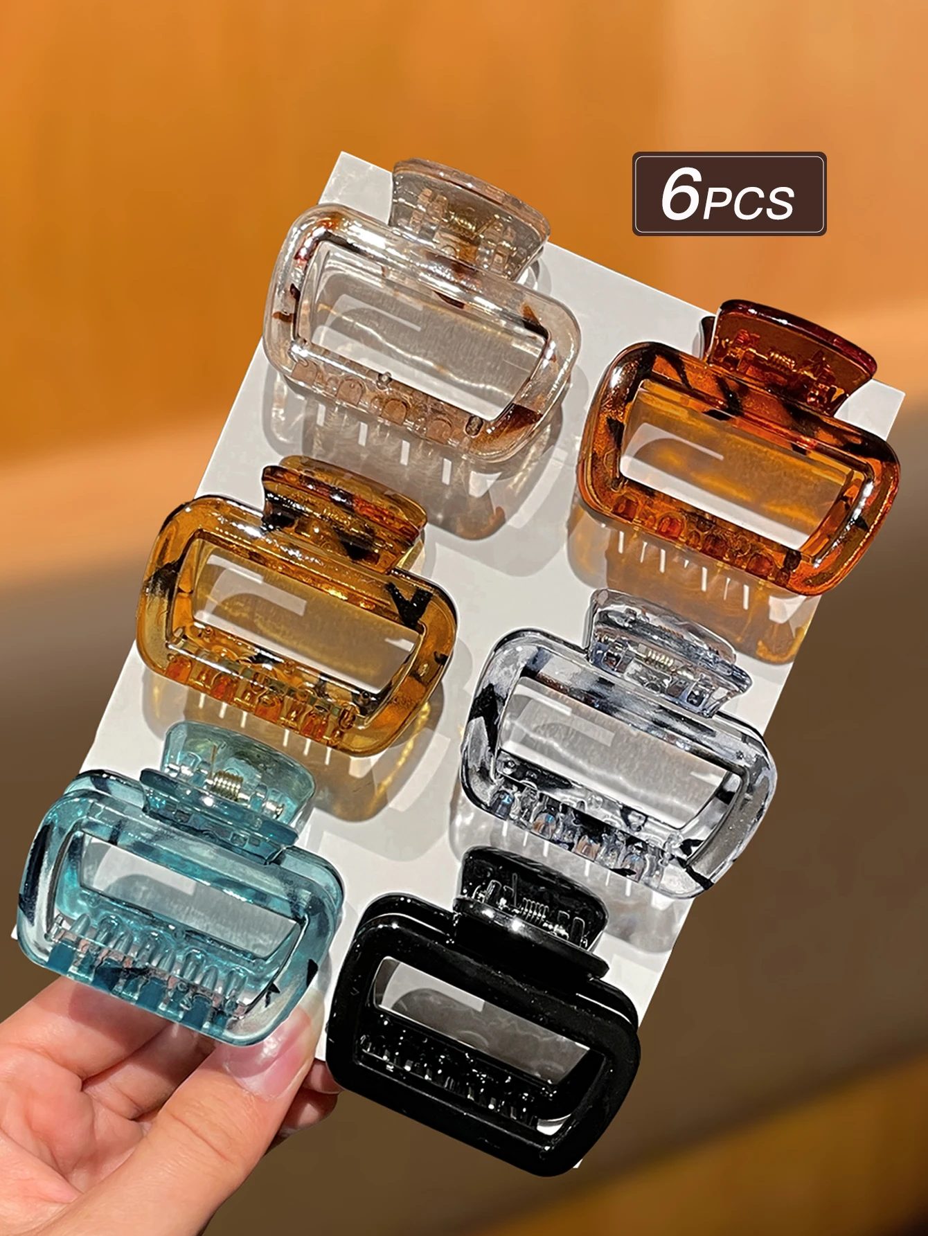 6 قطع من مشابك الشعر المربعة العصرية للنساء للاستخدام اليومي، إكسسوارات شعر للسيدات، توصية بالهدايا