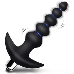 2 In 1 Vibrating Anal Beads Butt Plug Tapered Design Silicone Prostate Massager Bullet Vibrator Sex Toys for Men Dildo for Anal