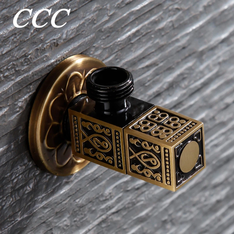 

CCC Латунный угловой запорный клапан для горячей и холодной воды G1/2, впускной и выпускной запорный клапан, четвертьоборотный запорный клапан, запасные инструменты для ванной комнаты и кухни