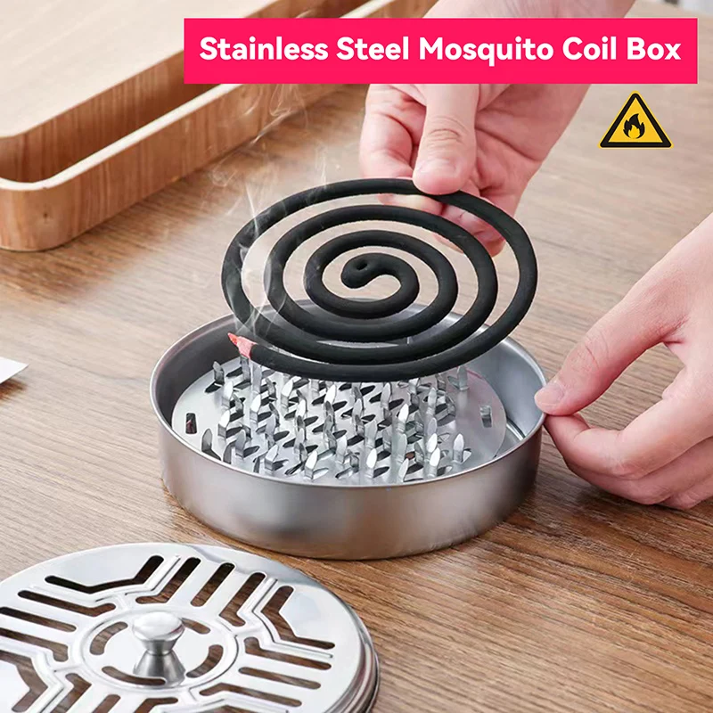

1PC Incense Holder, Mosquito Coil Tray Holder For Household With Lid, Outdoor Mosquito Coil Box, For Living Room And Bedroom