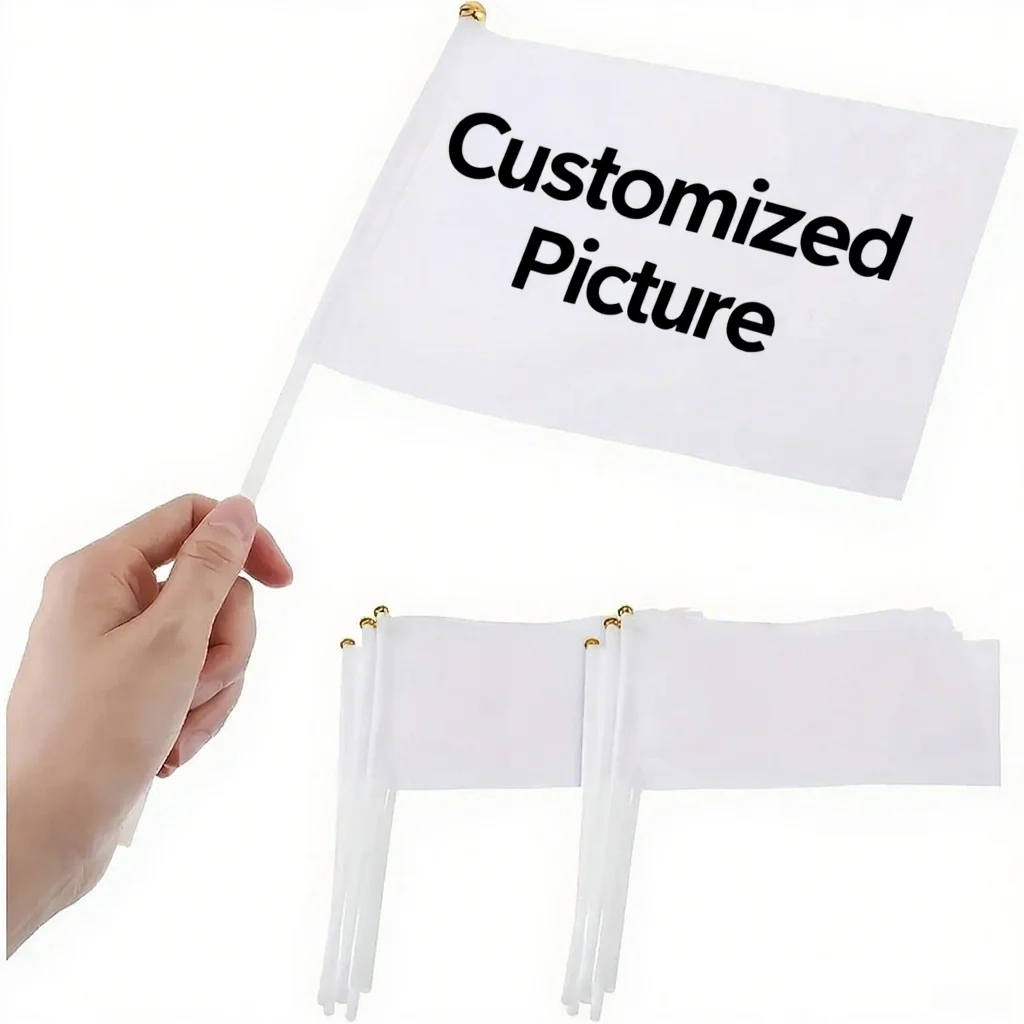 

Customize 5 pieces of text pattern handheld flags - personalized small mini stick flags, decorate your Christmas garden