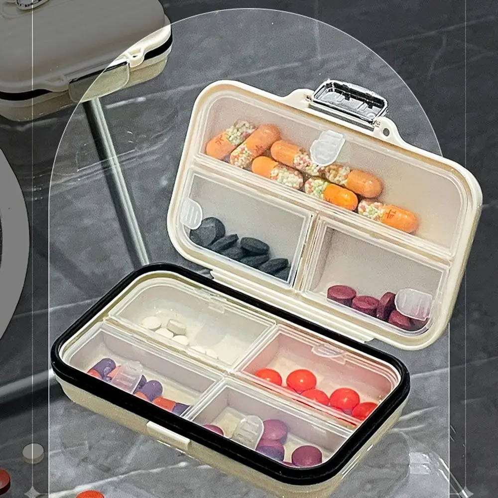 Supplement Holder Portable Travel Pill Organizer Fashion Bow Pill Box Moisture-proof with Lids Pill Dispenser Vitamin Container