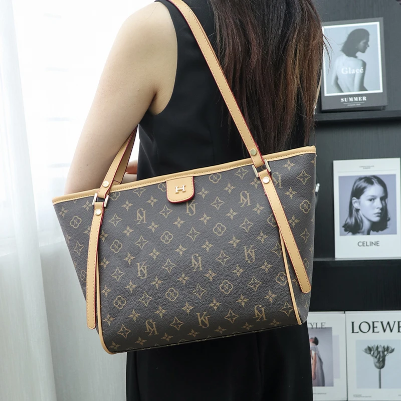 حقيبة يد عصرية بسيطة للنساء الكاجوال مع تصميم جلد عالي الجودة وشعار بسيط #5