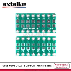 20PCS 0805 0603 0402 To DIP PCB Transfer Board DIP Pin Board Pitch Capacitance Resistance Adapter Plate Conversion Board