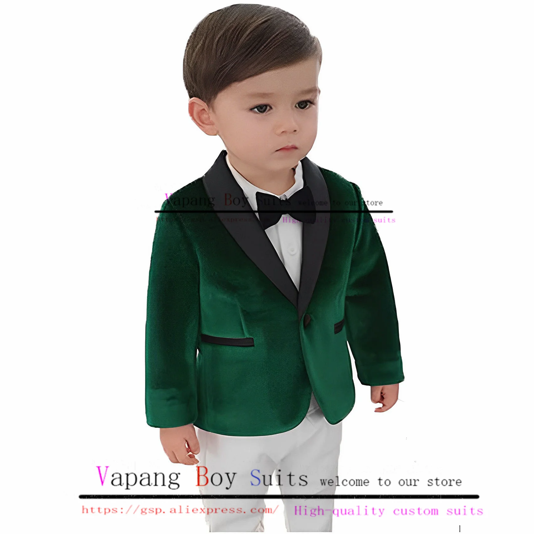 

Boys Suit Velvet 2 Piece Wedding Tuxedo Shawl Collar Jacket Pants Kids Clothes Fashion Blazer Set Child