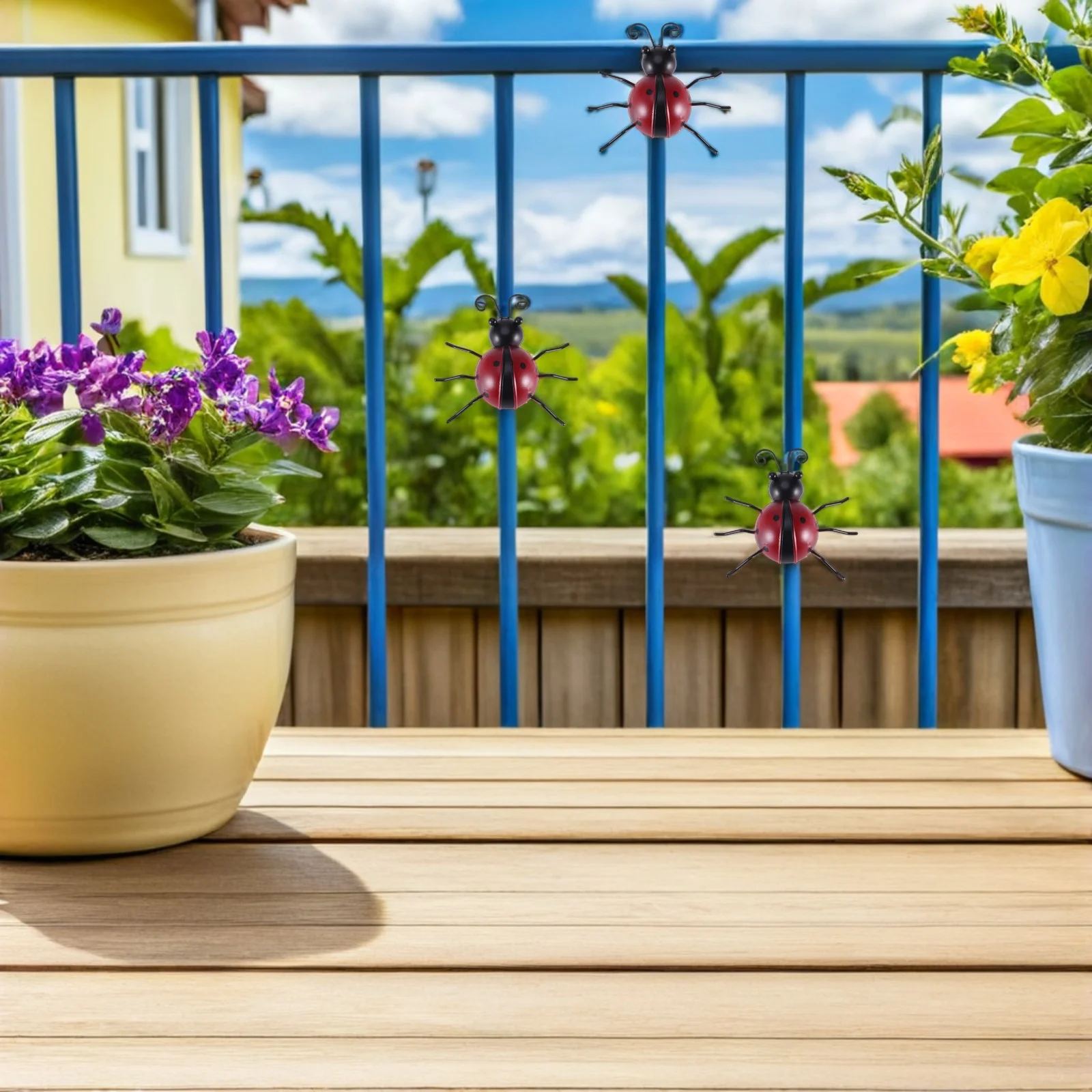 

4 шт., железная металлическая божья коровка, настенный декор, подвесные украшения для сада, патио, дома, офиса, декоративное искусство