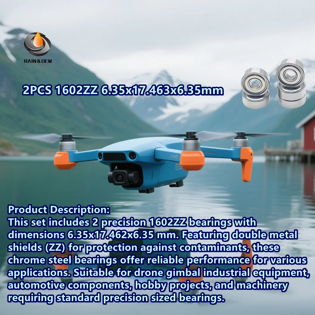 

2 шт. 1602ZZ подшипник 6,35x17,462x6,35 мм ABEC-7 дюймов 1602 ZZ Z шарикоподшипники 1602-2Z подшипник