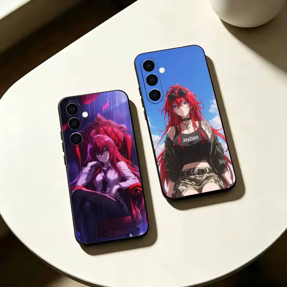 Anime Rias Gremory H-High School DxD Phone Case For Samsung Galaxy A73, A72,A70,A53,A52,A51,Soft Silicone Black Cover