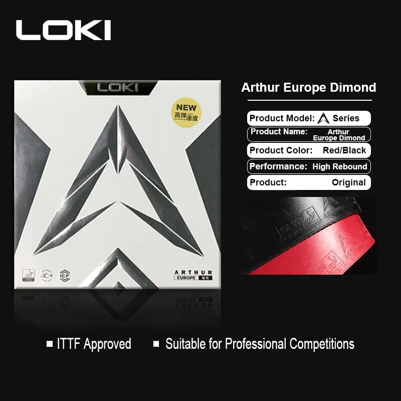 

Накладка для настольного тенниса LOKI Arthur Europe Diamond, одобренная ITTF, неличная резина для пинг-понга с карбоновой внутренней энергией, губка для торта