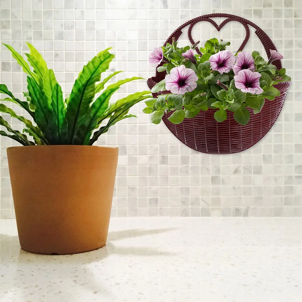 

3 Pcs Wall Planters Home Decor Hanging Flower Basket Woven for Outdoor Plants The Fence Rustic