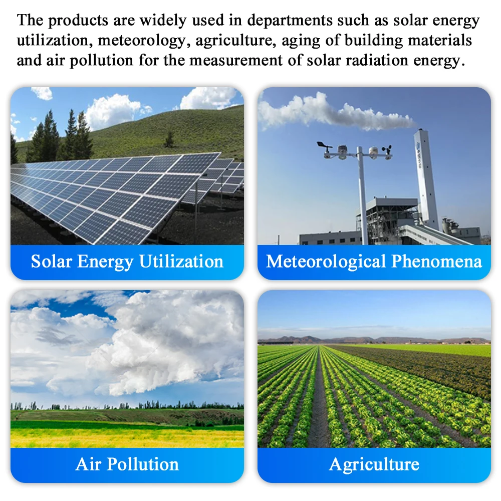 Total Solar Radiation Sensor RS485 0-5V 0-10V 4-20MA Output Radiation Transmitter Monitors Meteorological oOutdoor Irradiance