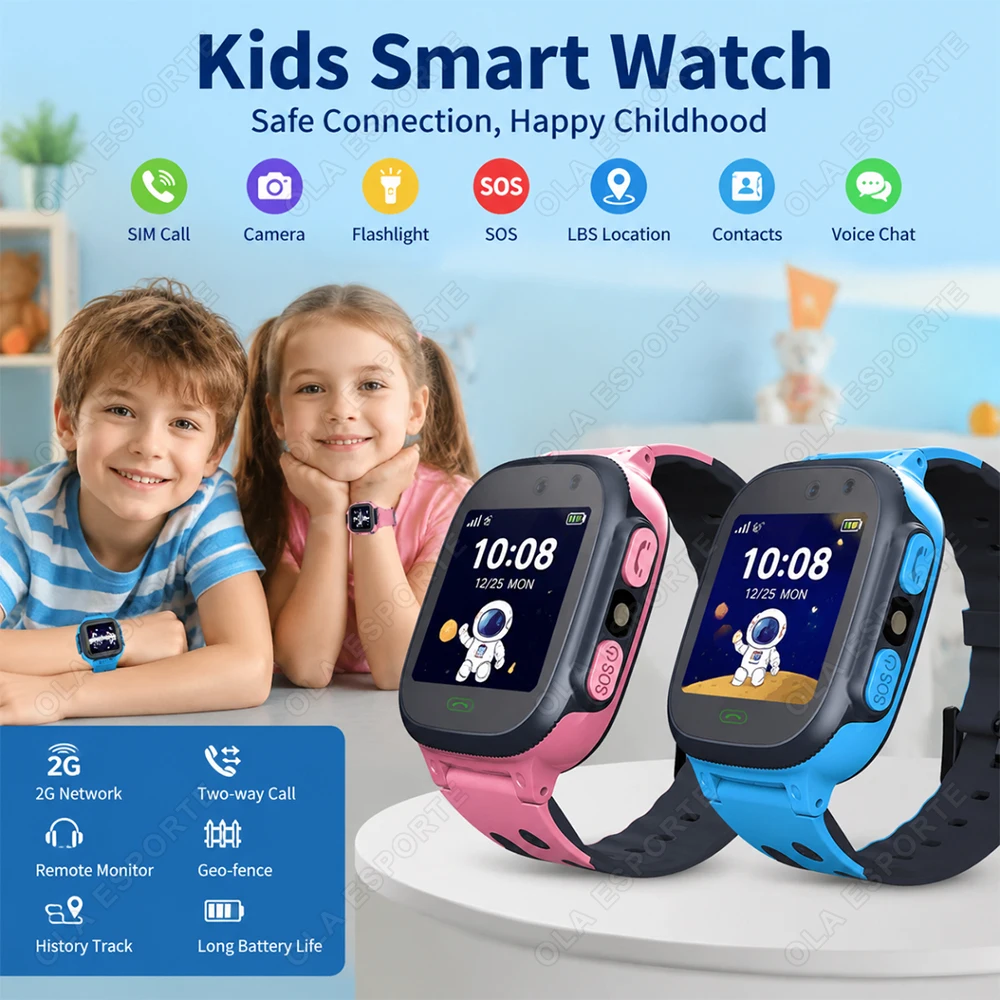Kids Smart Ring GPS LBS Location Tracking SOS SIM Card Two-way Call Voice Chat Camera Children smartwatch Gifts Boys Girls H10
