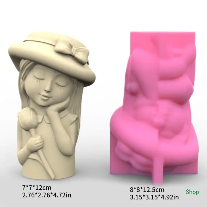 Dropship Girls Pen Holder Flower Pot Silicone Molds DIY Succulent Planter Mold