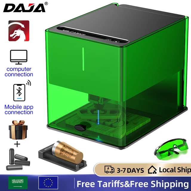 DAJA V1 Przenośna mini maszyna do grawerowania laserowego dla sklepu biznesowego Grawerowanie fabryczne w domu Metal Drewno Akryl Szkło Skóra Plastik