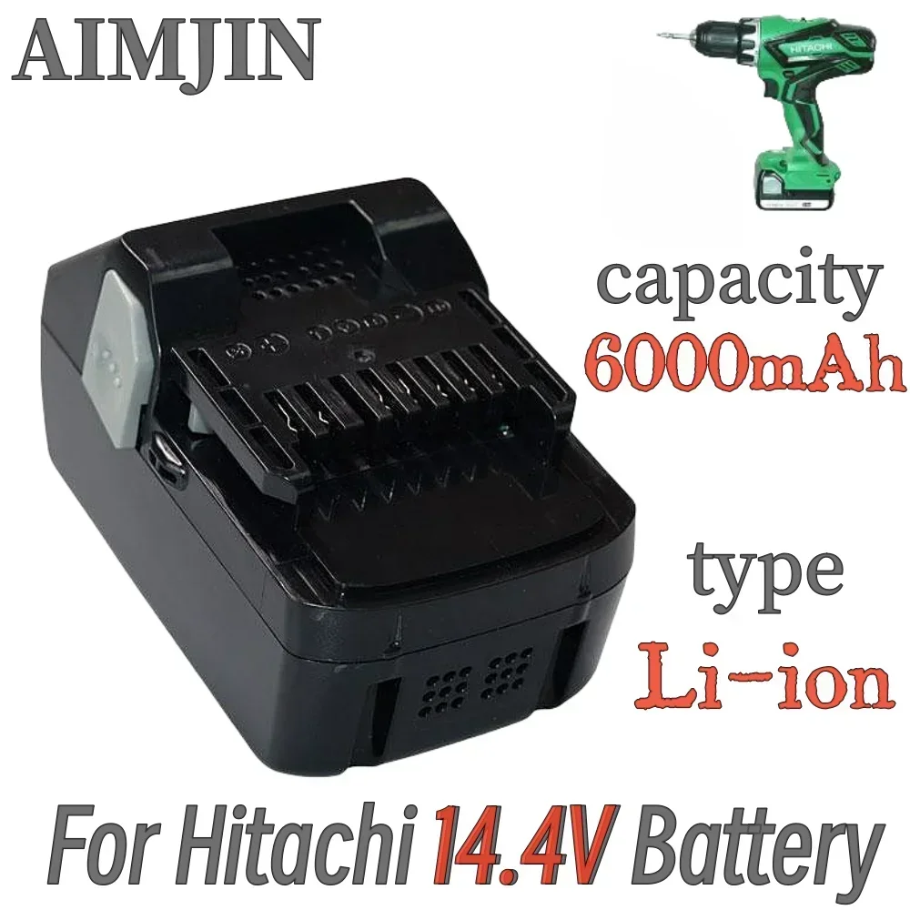 

14.4V 6.0Ah lithium-ion rechargeable battery Suitable for Hitachi cordless drill tool BSL1430 CJ14DSL BSL1440 CR14DSL BSL1415，