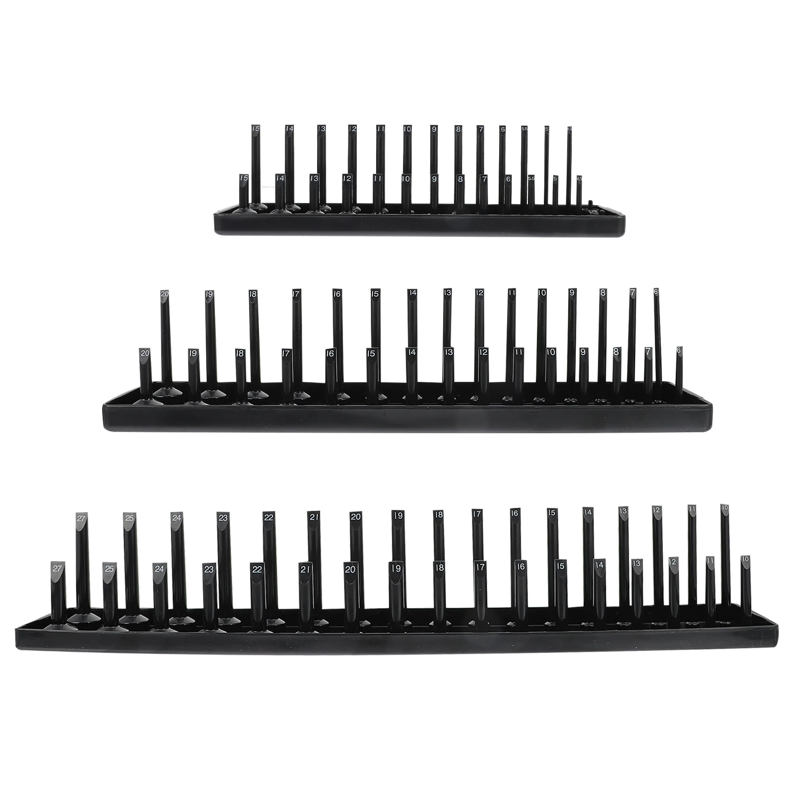 

3Pcs Heavy Duty Metric Socket Organizer Tray Drive Socket Holder for Mechanic Tool Storage Garage Workbench Deep Sockets Tray