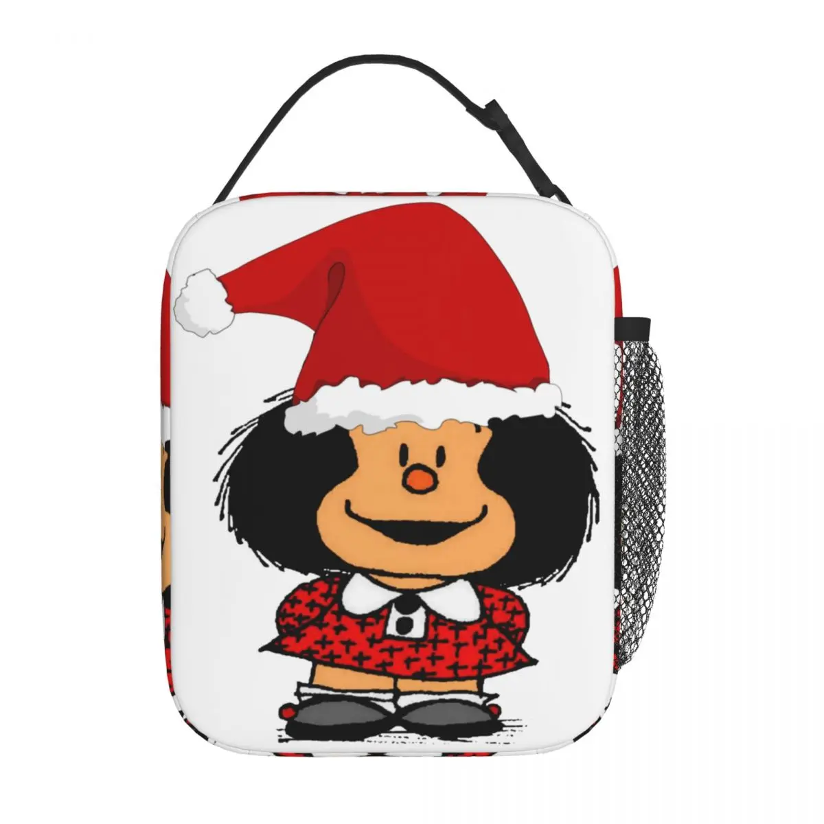 

Mafalda Christmas Insulated Lunch Bags For Outdoor Mafalda With Santa Hat Food Container Portable Thermal Cooler Bento Box