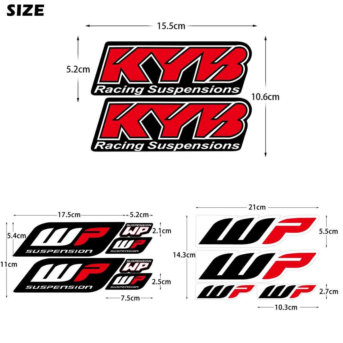 2Pcs Motocross Motorcycle Stickers For Showa Kyb Wp Suspension Fork Accessories Decal Bike Logo For KTM Honda CBR Kawasaki