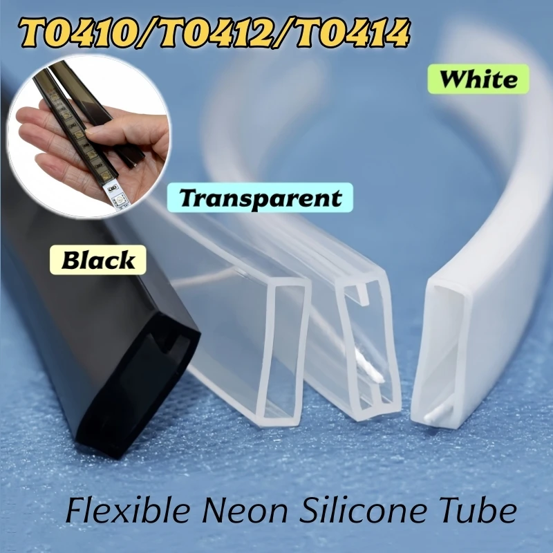 1m-30m Flexible LED Neon Silicone Tube Black/White/Transparent Diffuser Protection Cover WS2811 WS2812B 5050 Outdoor Strip Light