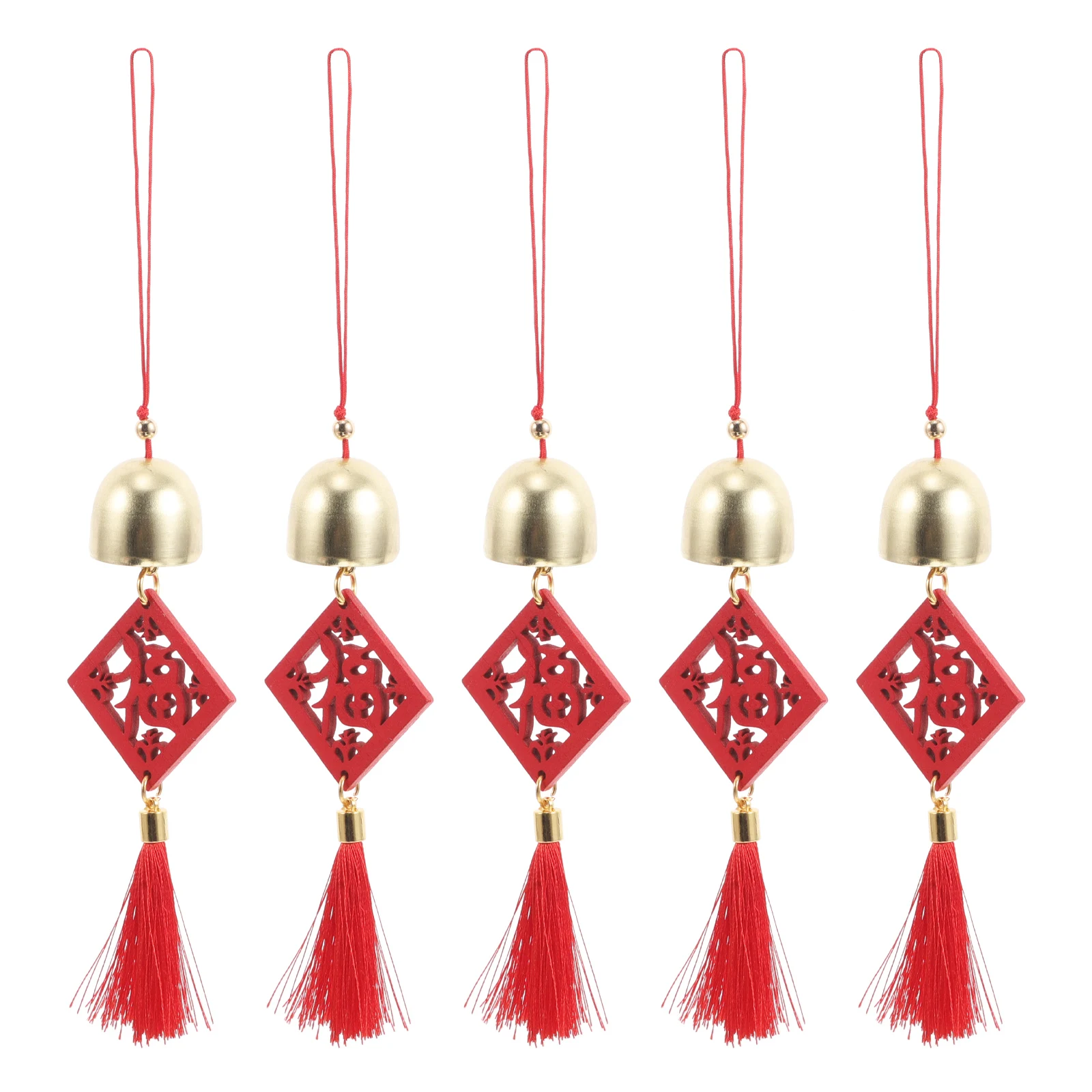 

5pcs Wind Chime Blessing Sign Metal Bell Hanging Decorations Balcony Patiodecor Pendants Artistic Flair Prosperity