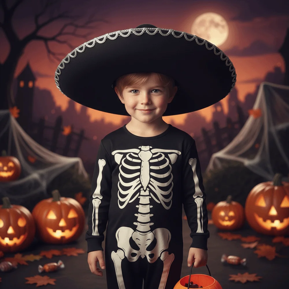 كرنفال خمر الأسود الاطفال المكسيكي قبعة الساحر قبعة أفضل القبعات عطلة زي قبعة مرحلة الأداء الاطفال تأثيري قبعة هالوين #4