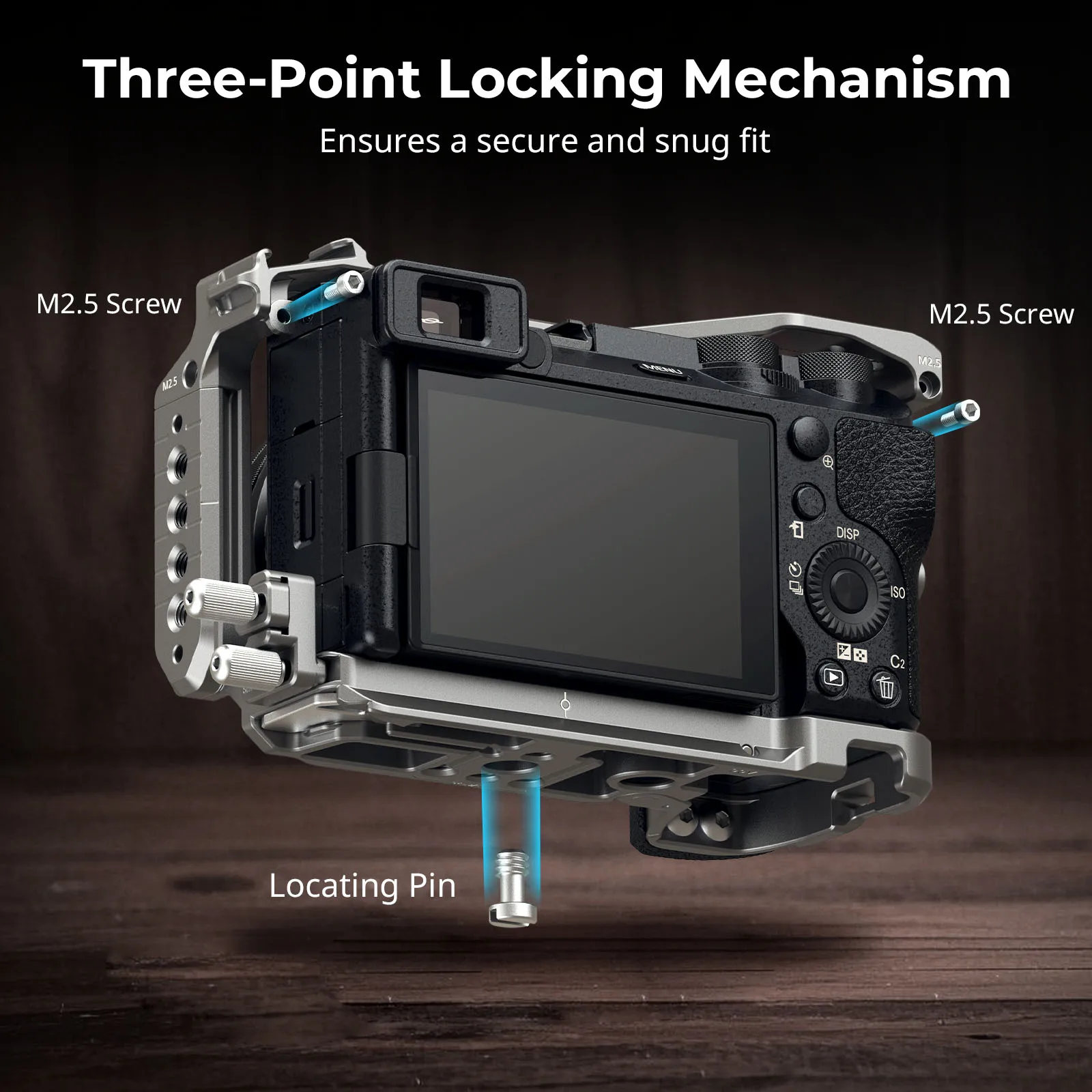 SmallRig A6700 Cage HawkLock Kit de jaula de liberación rápida para Sony Alpha 6700 w Agarre de silicona, abrazadera de Cable y placa para Arca 5060