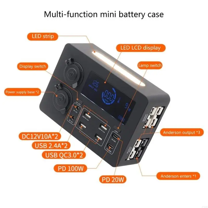 مركز شحن USB ذكي سيارة مع مصباح LED ومنفذ النوع C لإدارة الطاقة الفعالة في حالات الطوارئ #4