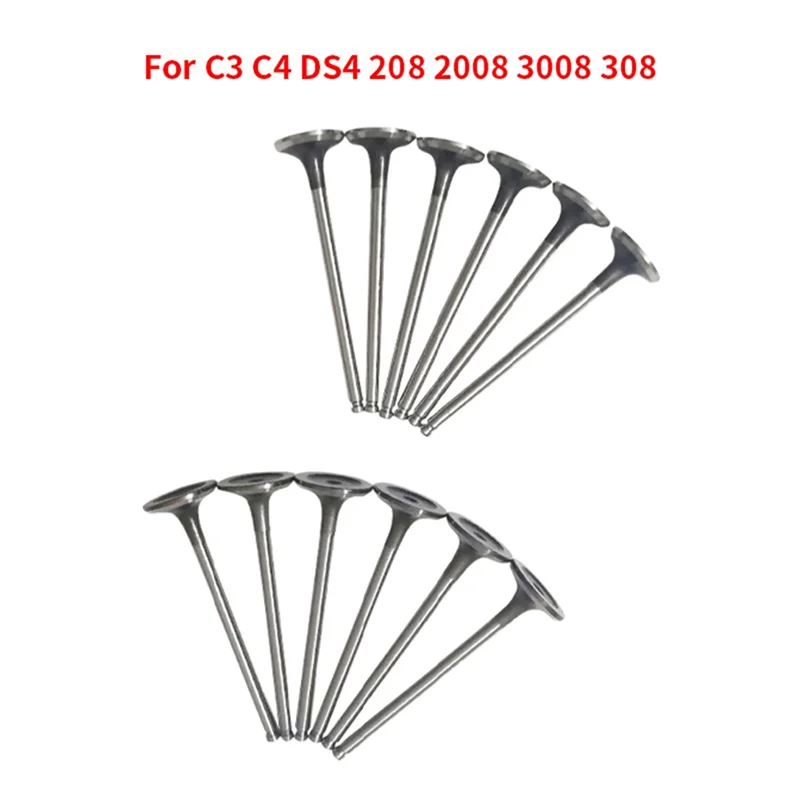 B07A-12 Stück Einlass-Auslassventil für Citroen C3 C4 208 3008 308 HNX HNY 9801960980 539042 R6936 9807645980 9675073180